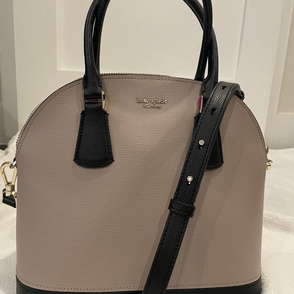 Kate Spade Sylvia Medium Dome Satchel Warm Taupe/Black